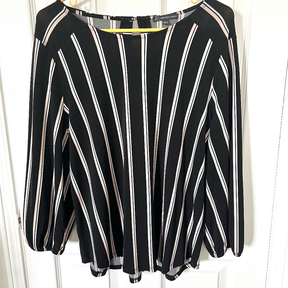 Striped long sleeve blouse